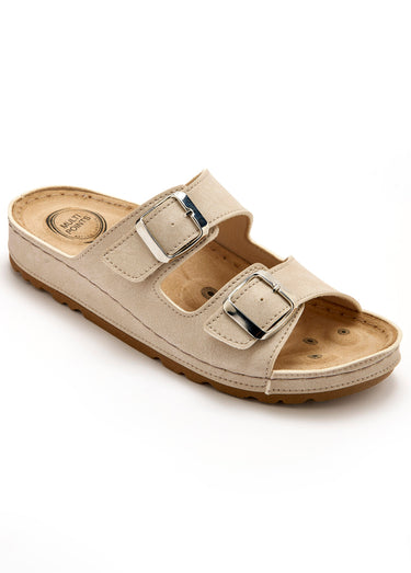 Mules larges, réflexologie plantaire Beige