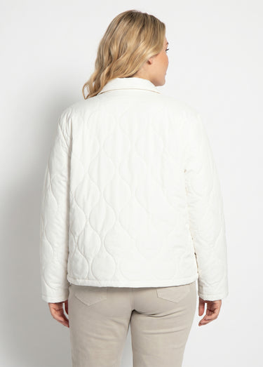 Veste courte matelassée pressionnée Ecru