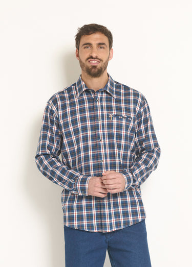 Chemise flanelle chaude petits carreaux Carreaux Marine