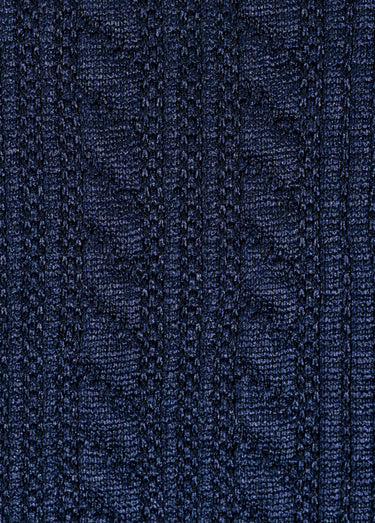 Coupon maille jersey, torsades et lignes Marine