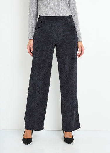 Pantalon large velours milleraies Noir