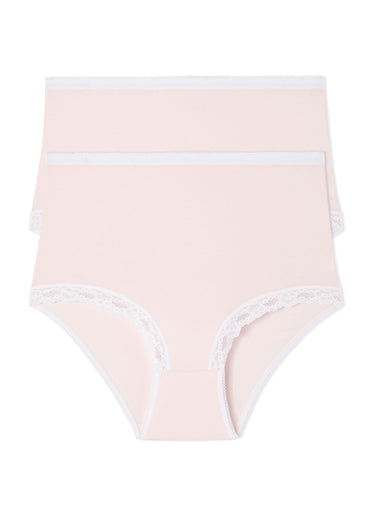Culottes taille haute, détail dentelle Rose Petale Lot 2