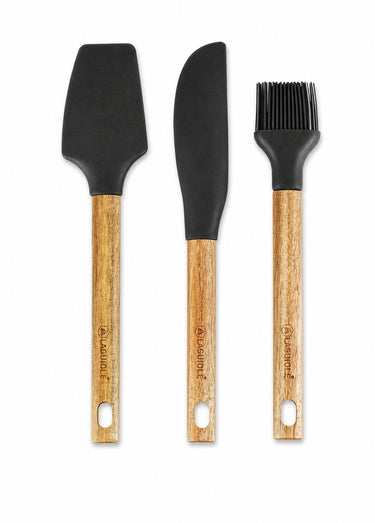 Set 3 Ustensiles silicone et bois SEVE Noir / Marron