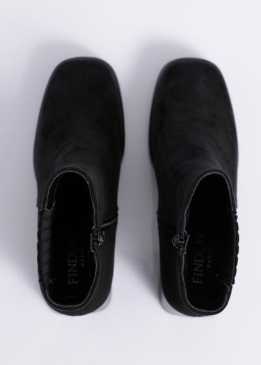 Bottines compensées suédine, talon haut Noir