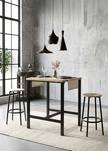 Table mange debout + 2 Tabourets hauts LOKA Marron/Noir