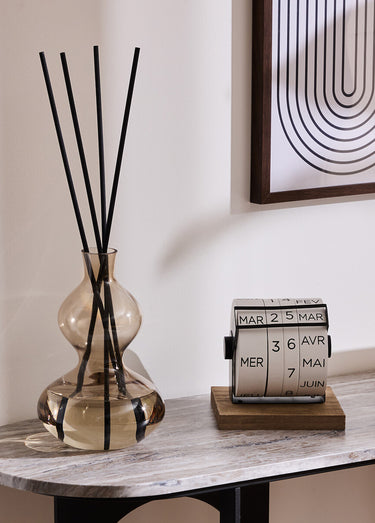 Diffuseur verre coloré + batonnets bois Lin