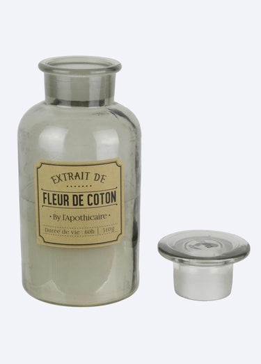 Bougie verre teinté rétro parfumée, 21cm Blanc