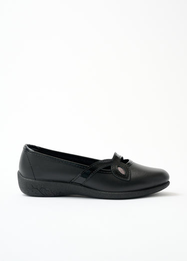 Ballerines croisées largeur confort cuir Noir