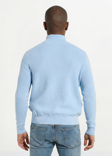 Gilet zippé en maille avec col montant Bleu Ciel