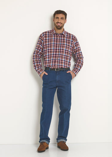Chemise à carreaux en flanelle chaude Carreaux Bordeaux
