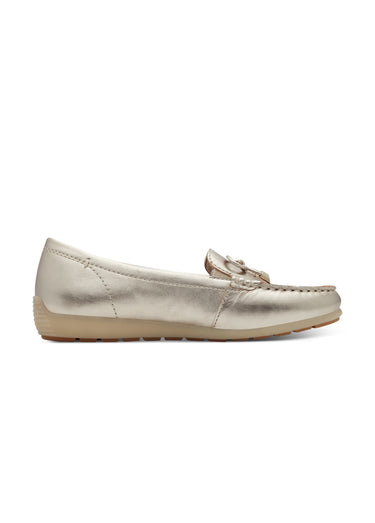 Mocassins confort cuir semelle compensée Dore