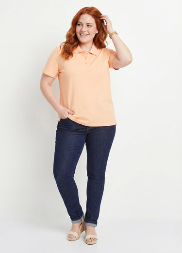 T-shirt maille piquée coton col polo Melon