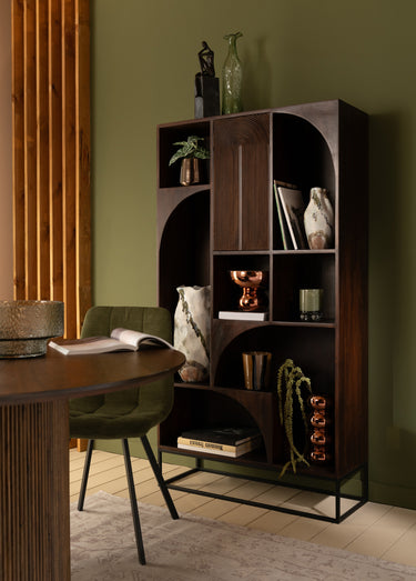 Etagère design arches, en manguier 1B Marron