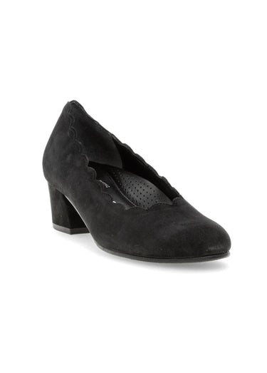 Escarpins bord écaille cuir daim Noir