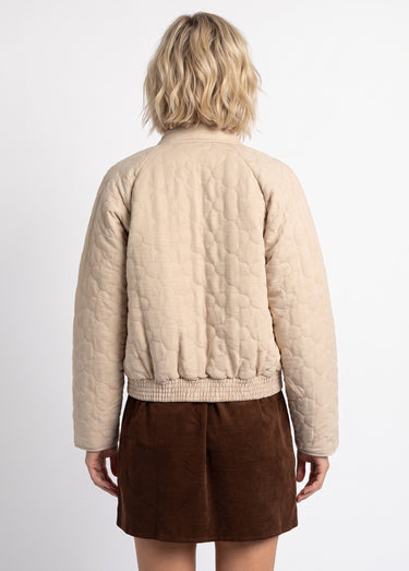 Veste teddy matelassée inspiration bohème Ecru