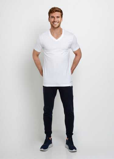 T-shirts col V manches courtes, essentiel Blanc