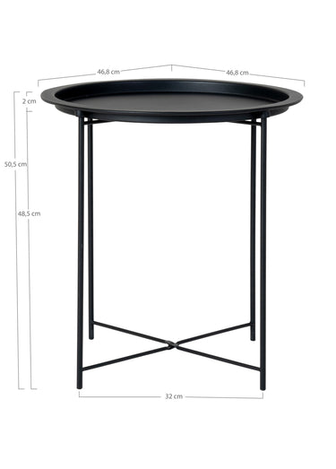 Petite table d’appoint ronde en acier Noir