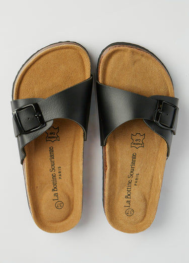 Mules avec boucle et semelle anatomique Noir