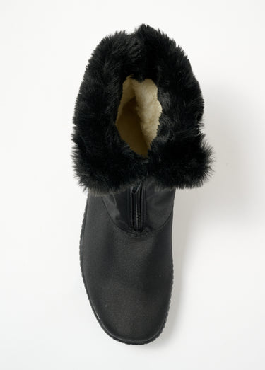 Boots zippées imperméables grande largeur Noir