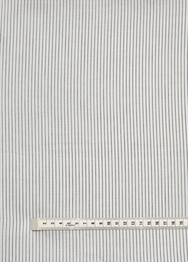 Coupon tissu coton léger à fines rayures Raye Blanc
