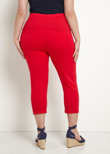 Legging court taille élastiquée coton Uni Capucine