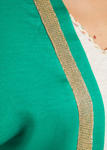 Veste longue fluide détails chic Vert