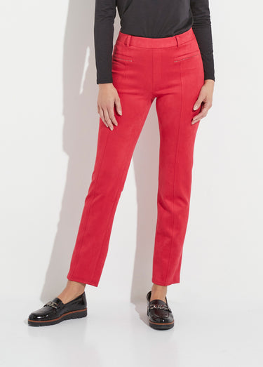 Pantalon droit suédé effet ventre plat Tomette