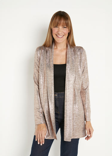 Veste longue maille brillante cérémonie Cuivre