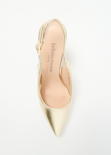 Escarpins chic bride talon Dore