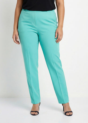 Pantalon droit taille semi-élastiquée Vert