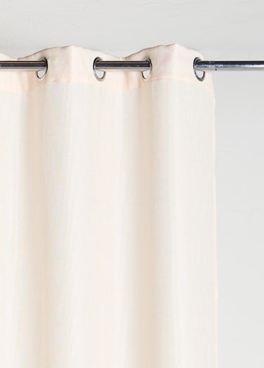 Rideau 1 panneau œillets, type lin tramé Rose Pale