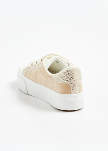 Baskets aspect daim avec 3 scratchs irisés Beige
