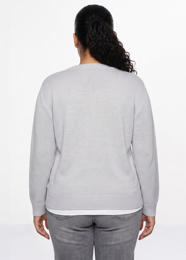 Gilet long boutonné brodé perlé col V Argent