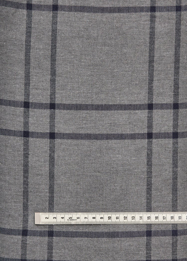 Coupon tissu en coton gratté, Glasgow Carreaux Gris
