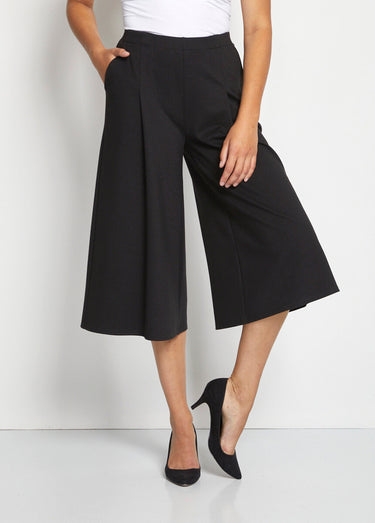 Jupe-culotte taille semi-élastiquée maille milano Noir