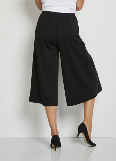Jupe-culotte taille semi-élastiquée maille milano Noir