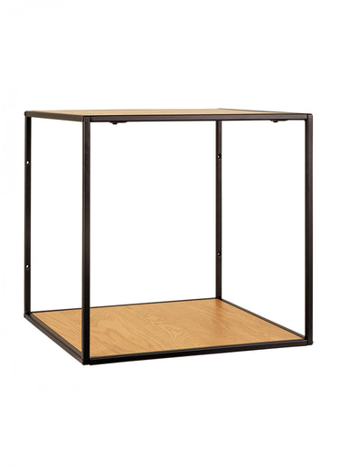 Etagère à fixer chêne, structure acier Naturel
