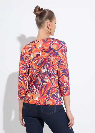 T-shirt col rond manches 3/4 imprimé Imprime Miel