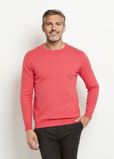 Pull col rond homme maille fine jauge Pasteque