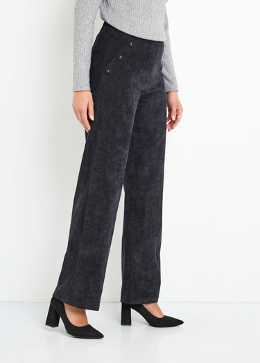 Pantalon large velours milleraies Noir