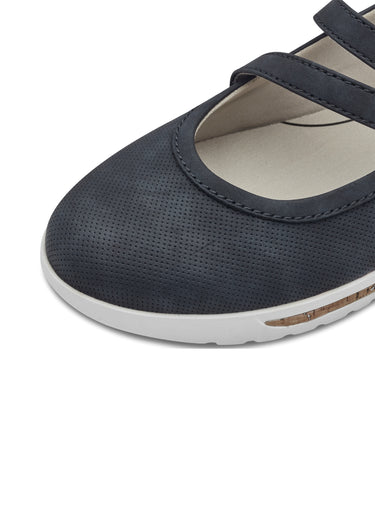 Ballerines à scratch semelle compensée Marine