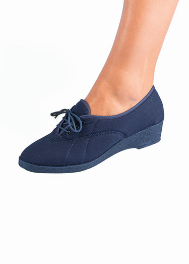 Derbies lacées toile compensées Marine