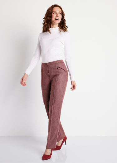 Pantalon chevrons ou chiné entrejambe 75 cm Chevrons Bordeaux