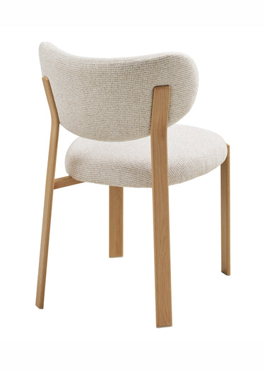 Chaise tissu structure façon bois SAVINA Sable naturel