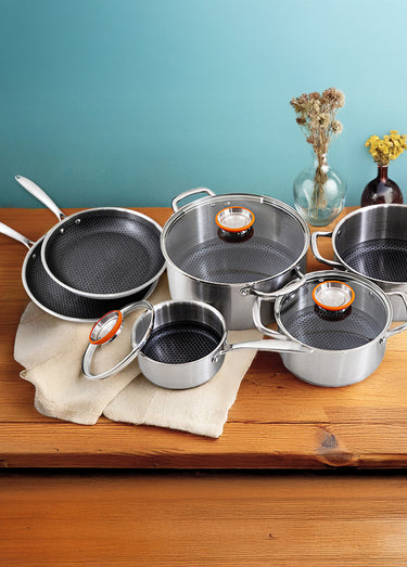 Set 10 pièces inox induction, Black Cube Gris