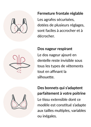 Soutien-gorge Grand confort, dos nageur Chair