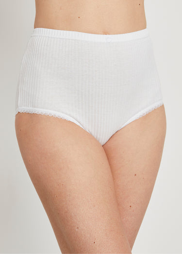Culotte taille haute coton - lot de 4 Blanc Lot4