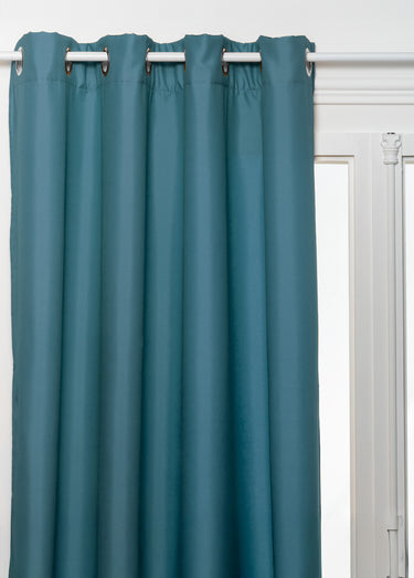 Rideau isolant oeillets métal, 140x260cm Bleu égéen