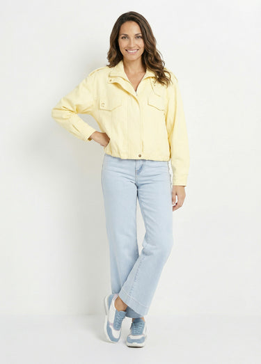 Blouson motard en simili cuir pastel Jaune Clair