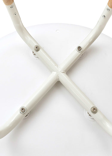 Set 4 Chaises coque claires, pieds bois Blanc